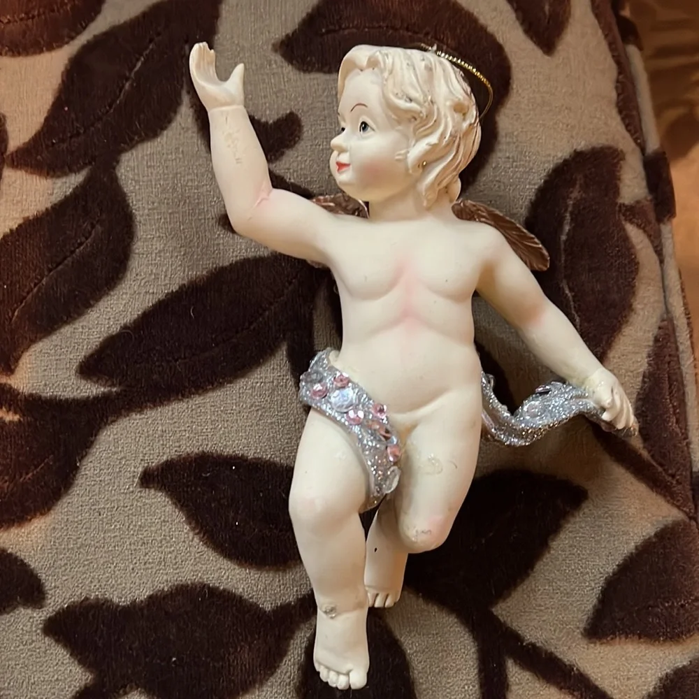Cherub Christmas Ornaments - Set of 5 - Picture 5 of 9